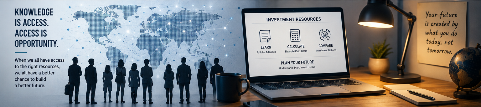 Knowledge is access. Access is opportunity. Learn, calculate and compare investment options.
