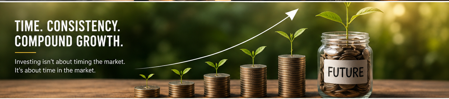 Time. Consistency. Compound growth. Investing is not about timing the market, it is about time in the market.