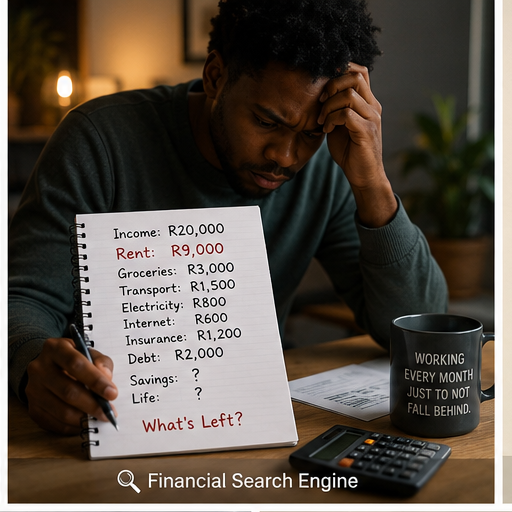 A person reviewing a monthly budget where rent takes up almost half of their income